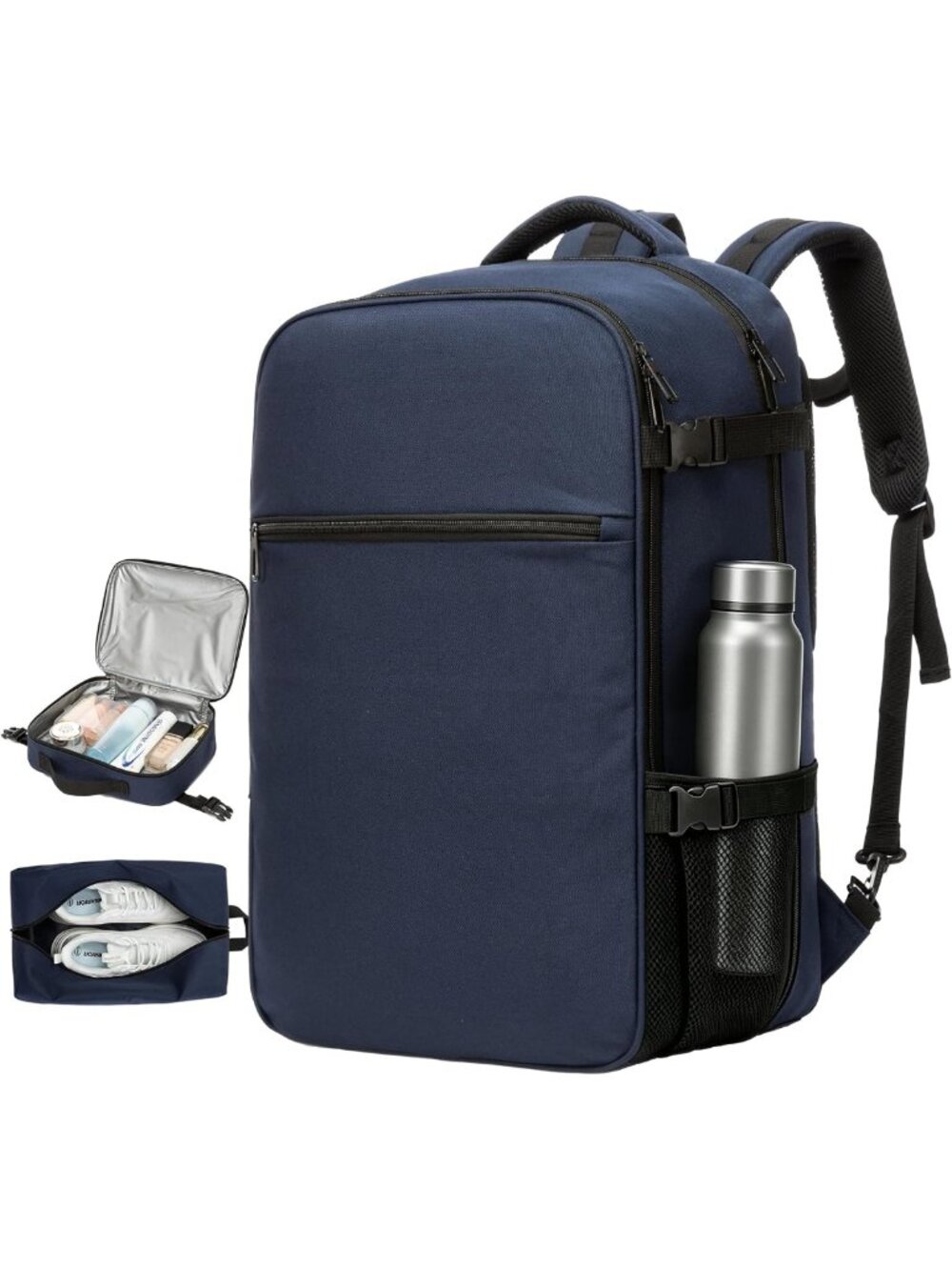 40L Travel Backpack for Men & Women, Water-Resistant, Lay-Flat Design, Fits